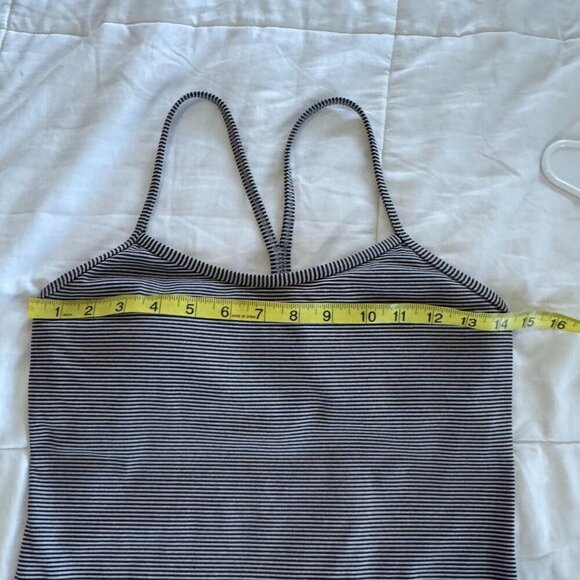 Lululemon Power Y Tank Black and Grey Striped - Picture 5 of 6